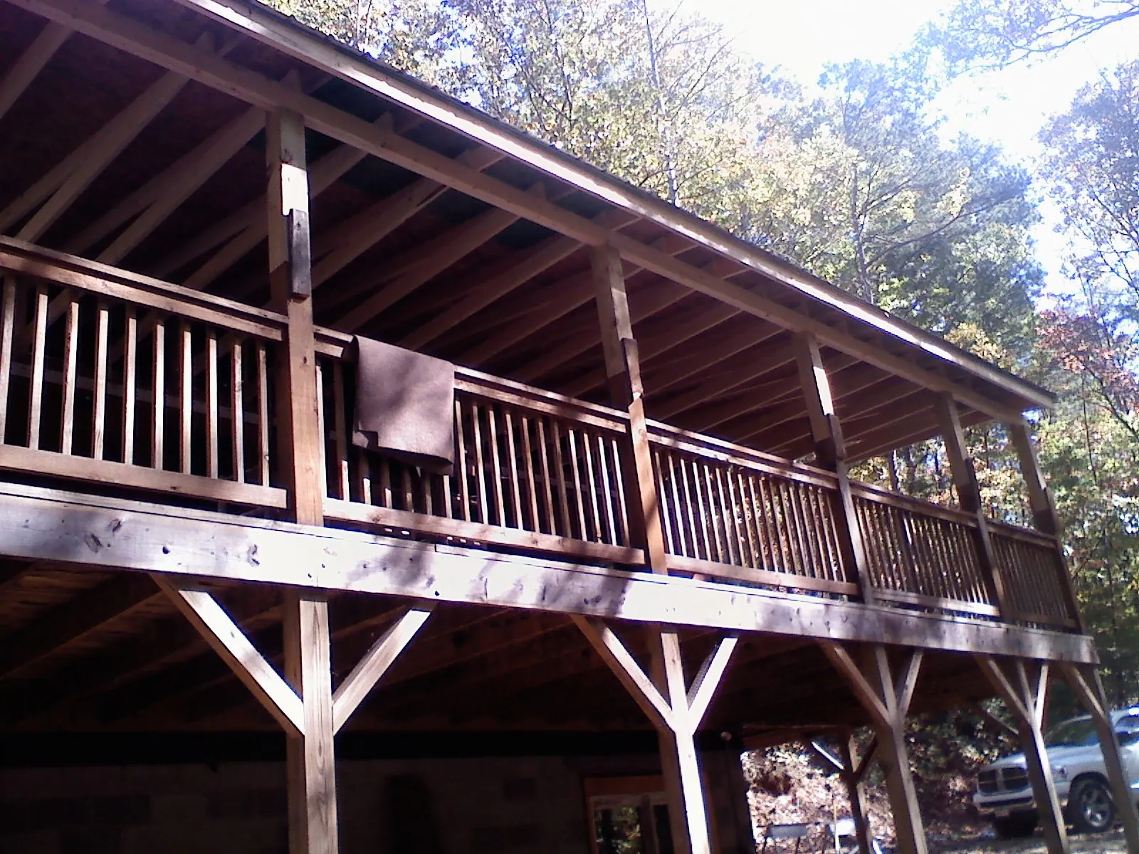 Timber framing under a new elevated porch and deck — Roof Leak Repair in Mayfield by Roofing Brothers